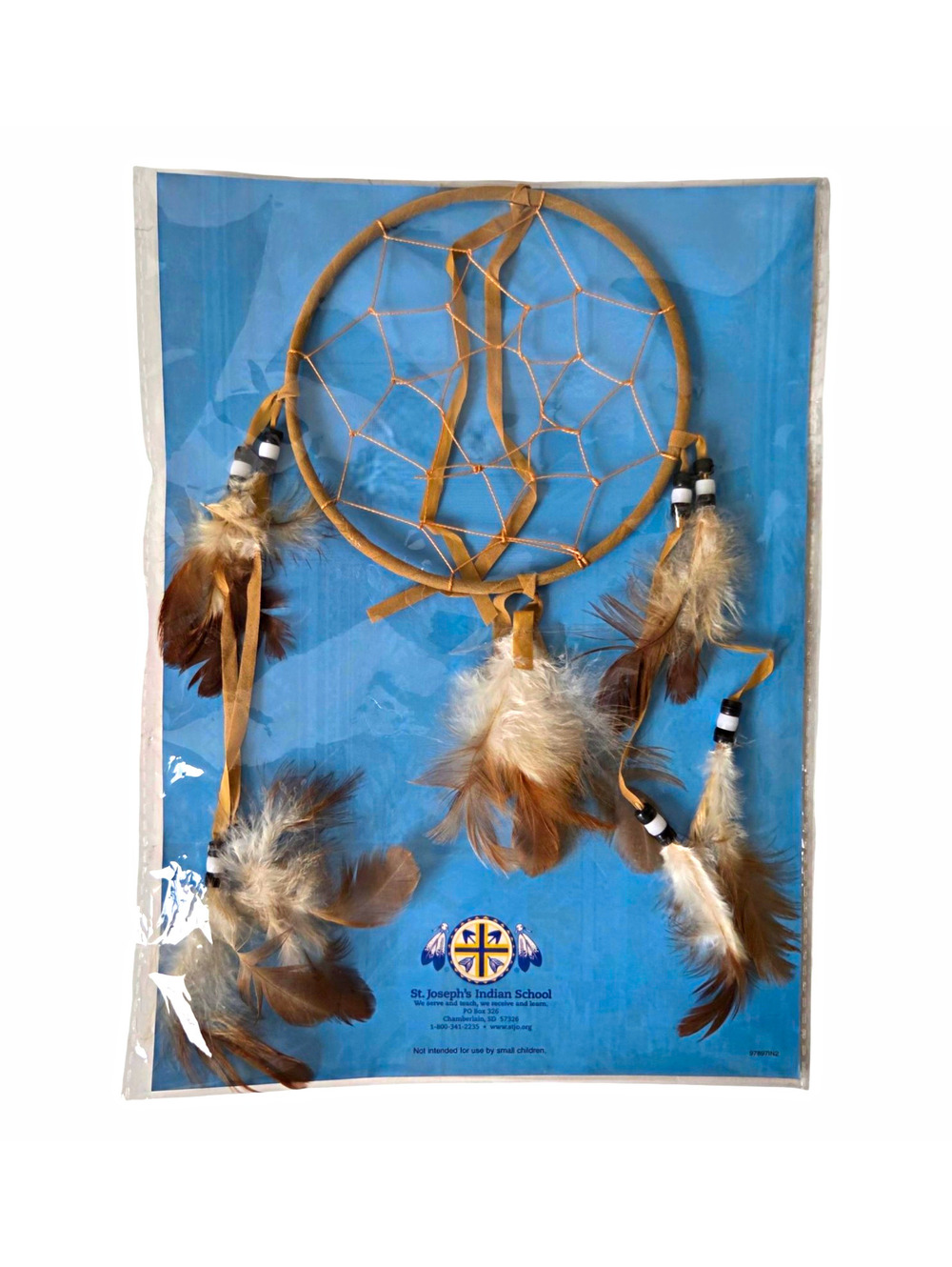 St. Joseph’s Indian School Dreamcatcher Feathers Beads Legend Card New